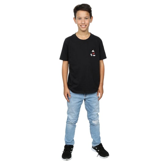 Disney Boys Mickey Mouse Kickin Retro Chest T-Shirt (Black) - Image 4