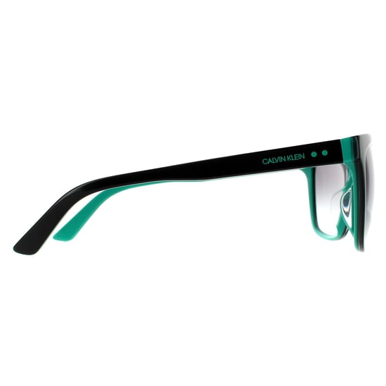 Gafas de sol Calvin Klein Rectangulares para Mujer en Negro, Verde Teal y Gris con Degradado - Image 4