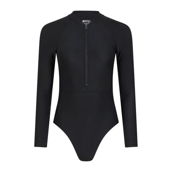 Mountain Warehouse Womens/Ladies Surfer Long-Sleeved One Piece Swimsuit (Jet Black) - Image 1