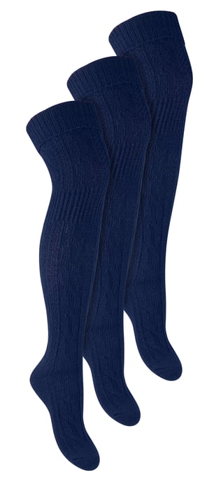 3 Pares de Calcetines de Lana para Mujer Steven Calcetines de Lana Extra Largos - Azul - Image 1