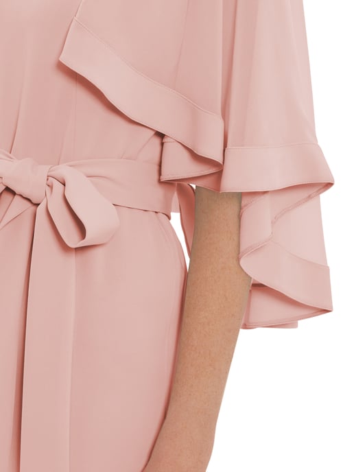 Chestina Moss Crepe Dress With Cape