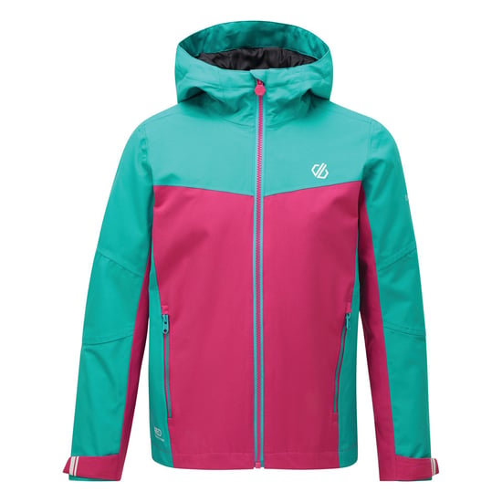Dare 2B Childrens/Kids In The Lead Waterproof Jacket (Aqua Blue/Active Pink) - Image 1