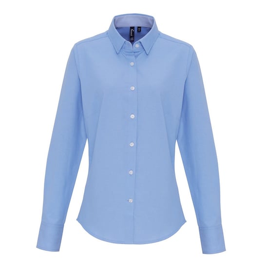 Premier Womens/Ladies Striped Cotton Blend Shirt (Oxford Blue) - Image 1