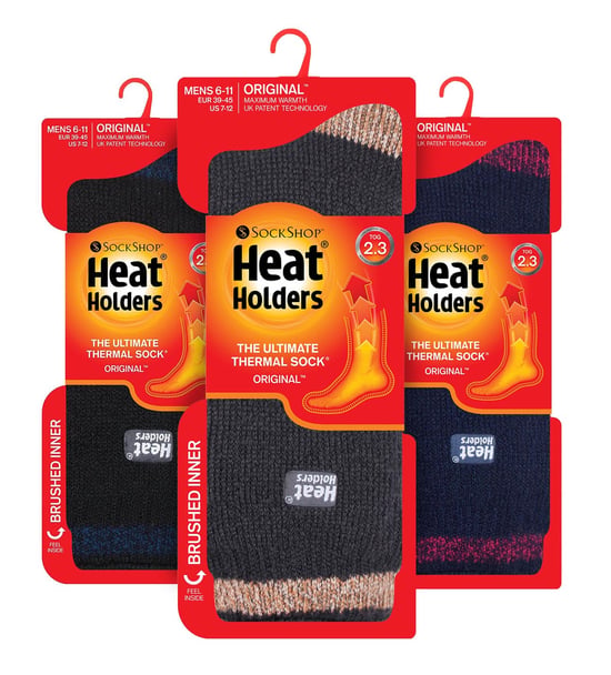 HEAT HOLDERS - 3 Pack Multipack Mens Insulated Thermal Socks for Winter - Block Twist - Image 2