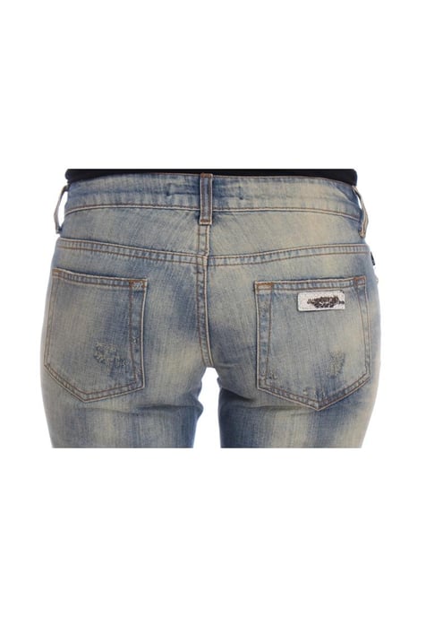 Jeans Bootcut Slim Fit de Algodón Lavado Azul para Mujer Cavalli - Image 6