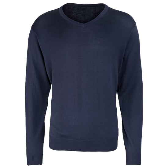 Premier Mens V-Neck Knitted Sweater (Navy) - Image 1
