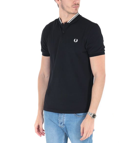 Polo de Piqué con Cuello Bomber para Hombre Fred Perry en Negro - Image 6