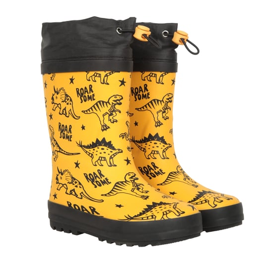 Mountain Warehouse Childrens/Kids II Dinosaur Winter Wellington Boots (Yellow) - Image 4