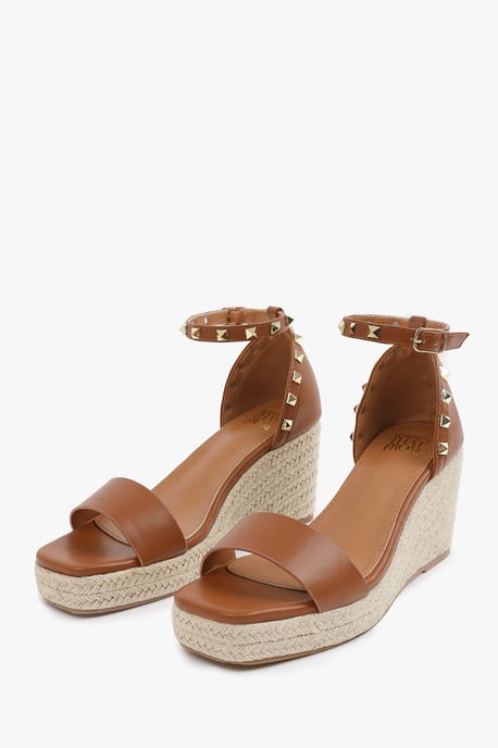 Wheres That From Womens 'Sawyer' Wide Fit Wedge Sandals With Gladiator Ankle Strap - Image 4