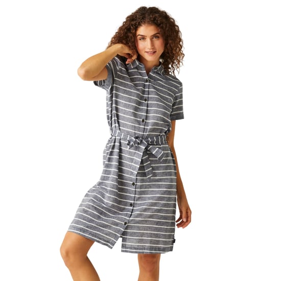 Regatta Womens/Ladies Rema Striped Shirt Dress (Navy/White)