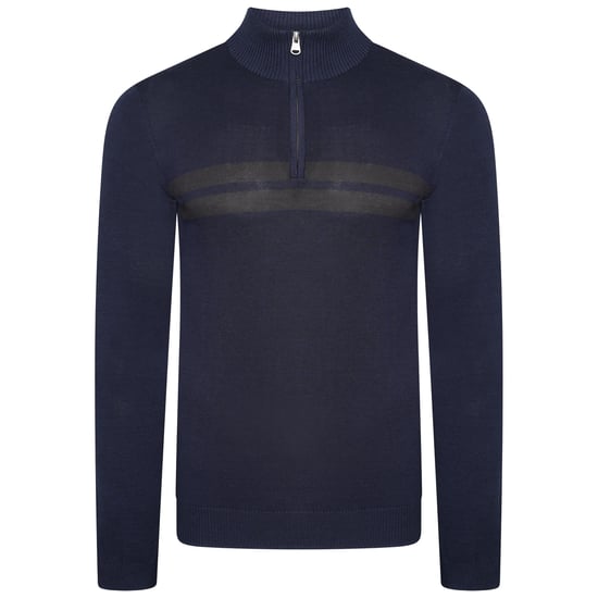 Dare 2B Mens Unite Us Knitted Half Zip Sweatshirt (Nightfall Navy/Ebony)