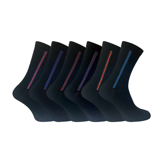6 pares de calcetines de algodón con estampado de colores para hombre - Image 1