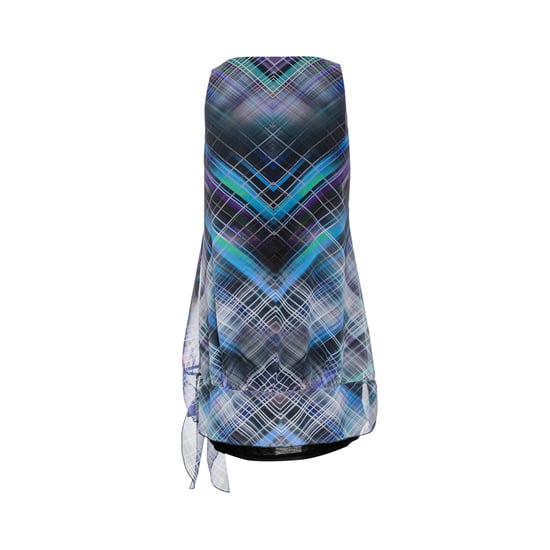 Sleeveless Double Layer Geometric Print Dress