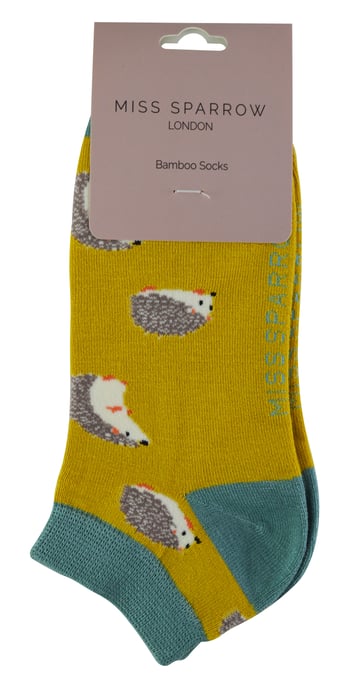 Calcetines de Bambú para Mujer | Miss Sparrow | Calcetines Bajos Transpirables para Mujer - Erizos (Amarillo) - Image 2