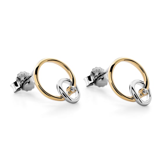 Orphelia 'Antoine' Women's 925 Sterling Silver Stud Earrings - Silver/Gold ZO-7503/1 - Image 4