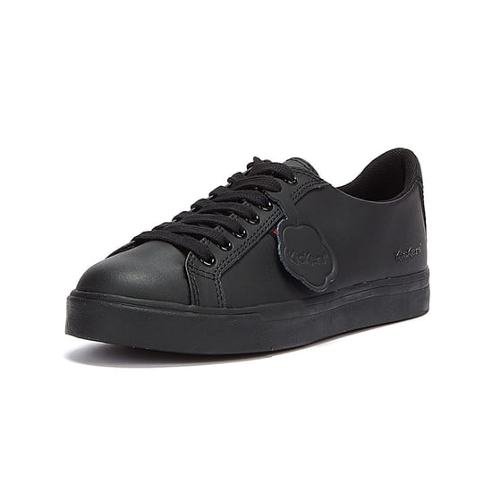 Boys Girls Kickers Youth Leather Tovni Lacer Trainers - (Black) - Image 3