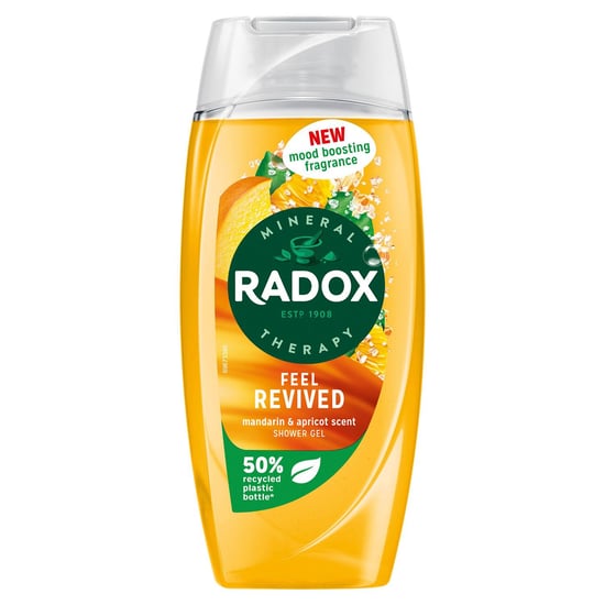 Radox Mineral Therapy Shower Gel Feel Revived w/ Mandarin&apricot Scent, 225ml, 6 Pack