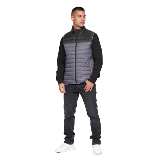 Crosshatch Mens Presnell High-Neck Gilet (Charcoal) - Image 4