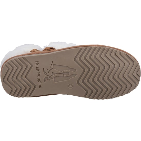 Hush Puppies Ayana Suede And Faux Fur Women's Tan Slippers - Image 3