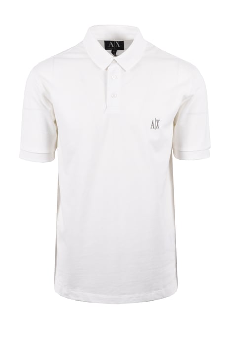 Camisa Polo Regular Armani Exchange Blanca Rota - Image 1
