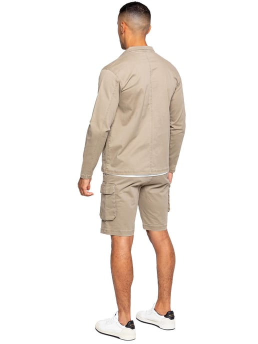 Enzo | Chándal con pantalón corto para hombre - Beige - Image 3