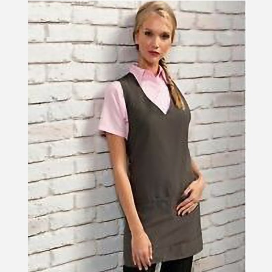 Premier Womens/Ladies Wrap Around Sleeveless Tunic Apron (Dark Grey) - Image 3