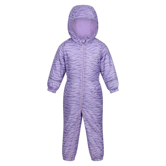Regatta Childrens/Kids Splat II Zebra Print Waterproof Puddle Suit (Pansy) - Image 1