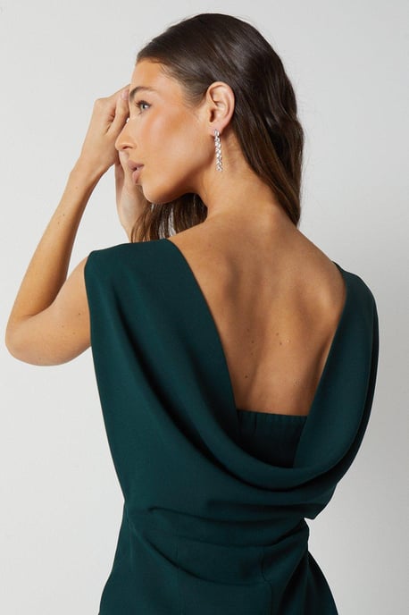 Cowl Back Fishtail Bridesmaids Maxi Dress - Image 5