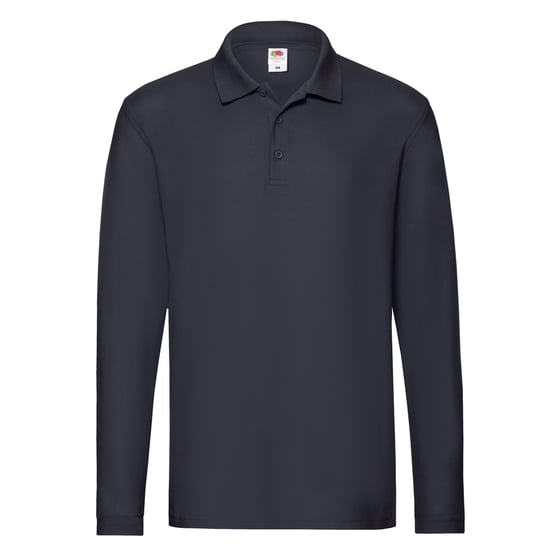 Fruit of the Loom Mens Premium Pique Long-Sleeved Polo Shirt (Deep Navy) - Image 1