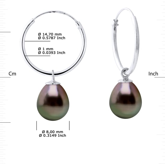 DIADEMA - Earrings - White Gold and Real Tahitian Pearls