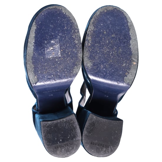 Jil Sander Chunky Sandal Heels in Blue Velvet - Image 5
