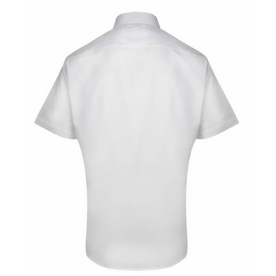Premier Mens Supreme Poplin Short-Sleeved Shirt (White) - Image 2