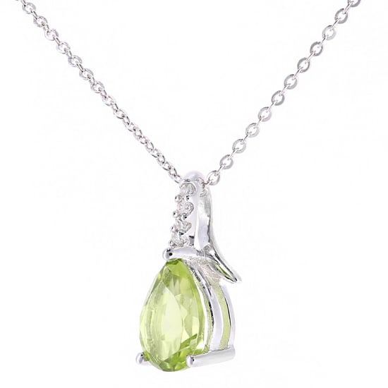 Colgante de oro blanco de 9 ct con peridoto de 0,84 ct y diamante de 0,02 ct - Image 2