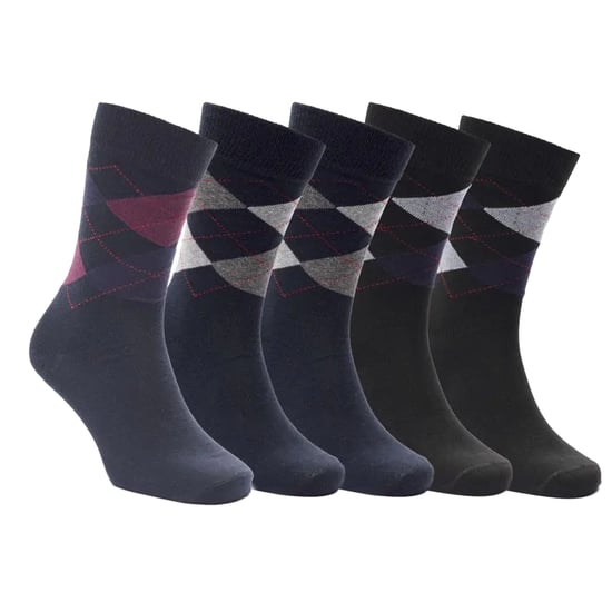 Trespass Mens Paden Socks (Pack of 5) (Navy/Black) - Image 1