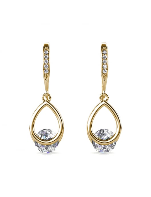 Pendientes Gancho Tristin - Oro y Cristal - Image 3