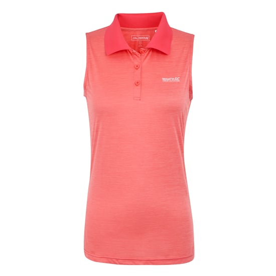 Regatta Womens/Ladies Tima II Sleeveless Polo Shirt (Peach Bloom) - Image 1