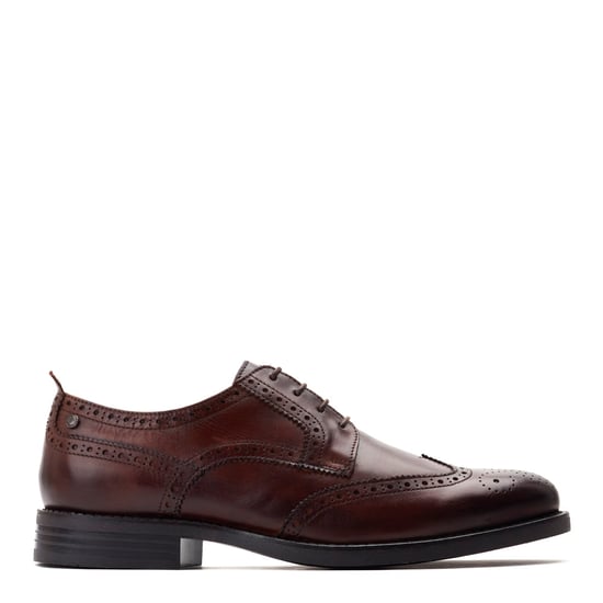 Base London Mens Cooper Washed Brown Leather Brogue Shoes
