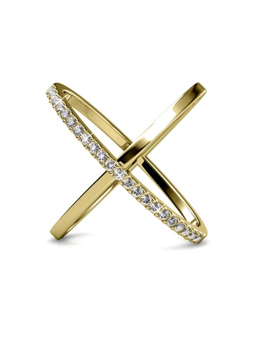 Anillo X Duo - Oro y Cristal - Image 4