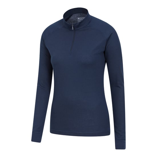 Mountain Warehouse Womens/Ladies Talus Zip Neck Long-Sleeved Thermal Top (Navy) - Image 3