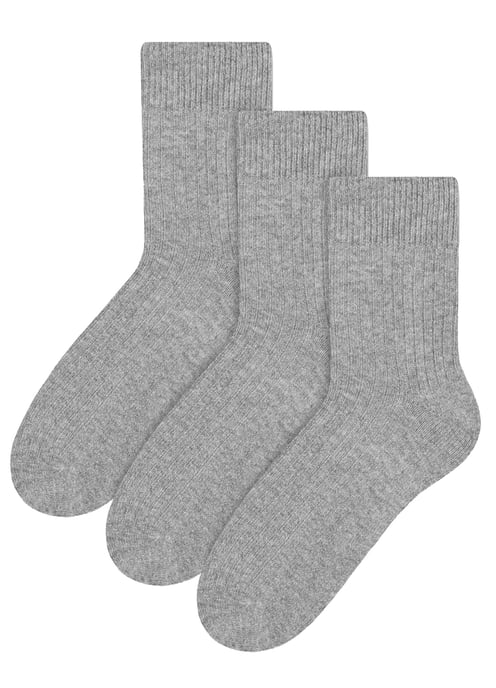 3 Pares de Calcetines de Vestir de Lana para Mujer | Steven | Ladies Breathable Cushioned Socks - Gris - Image 1