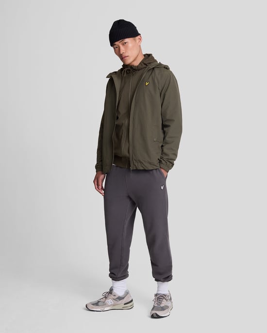 Lyle & Scott Hybrid sudadera con capucha verde oliva con cremallera - Image 2