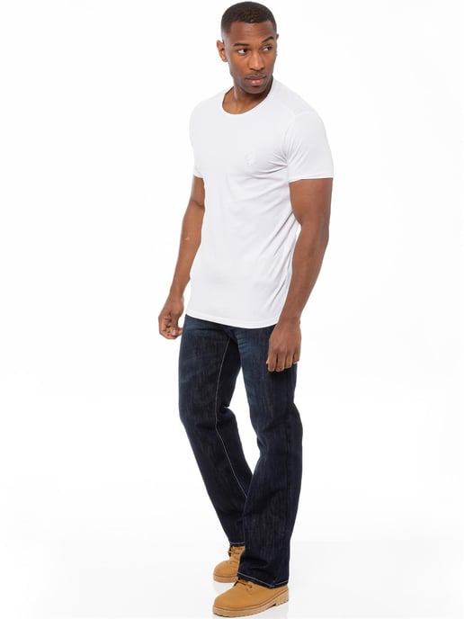 Enzo | Jeans de mezclilla de corte regular para hombre con cinturón - Azul oscuro - Image 5