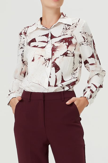 Straight shirt with marble effect print - Image 6