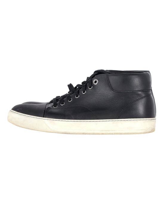 Lanvin Mid-Top Sneakers in Black Leather - Image 4