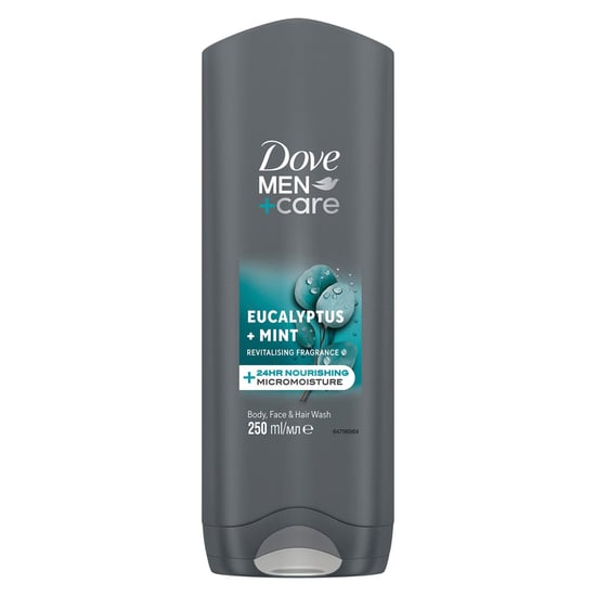 Dove Men+Care 3 in 1 Body, Face & Hair Wash Eucalyptus + Mint 250ml, 3 Pack