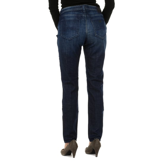 Long worn effect denim pants 6Y5J28-5D30Z woman