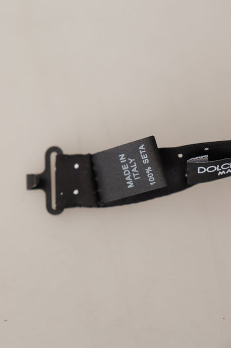 Corbata de hombre Papillon ajustable de seda 100% gris de Dolce & Gabbana - Image 4