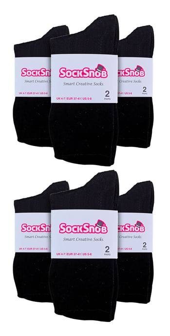 Calcetines de Algodón para Mujer | 12 Pares Multipack | Snob | Calcetines de colores para mujer - Negro - Image 2