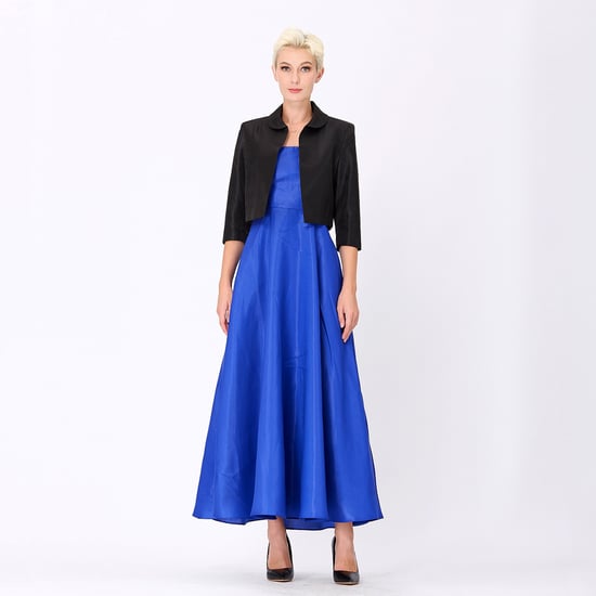 Long flared taffeta dress - Image 1