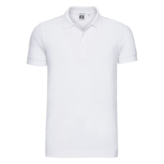 Russell Mens Stretch Fitted Polo Shirt (White) - Image 1